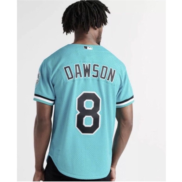 Mitchell & Ness Andre Dawson Teal Florida Marlins Mesh Batting Practice Jersey - Picture 2 of 5